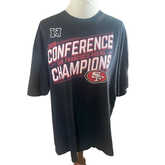 San Francisco 49er’s 2019 Conference Champions NFL Team Apparel Black Shirt-Slee - Picture 8 of 10
